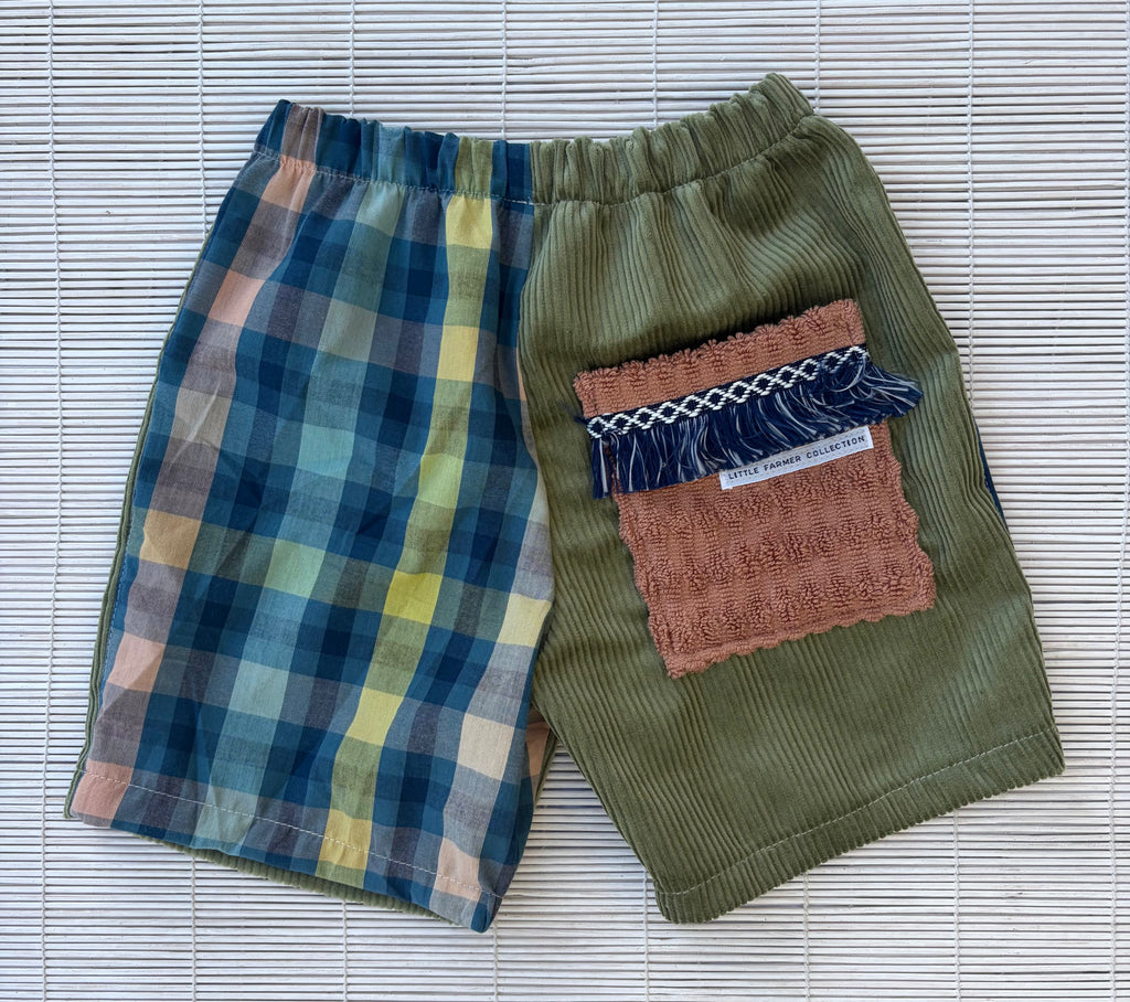 Cord Check Shorts Size 3
