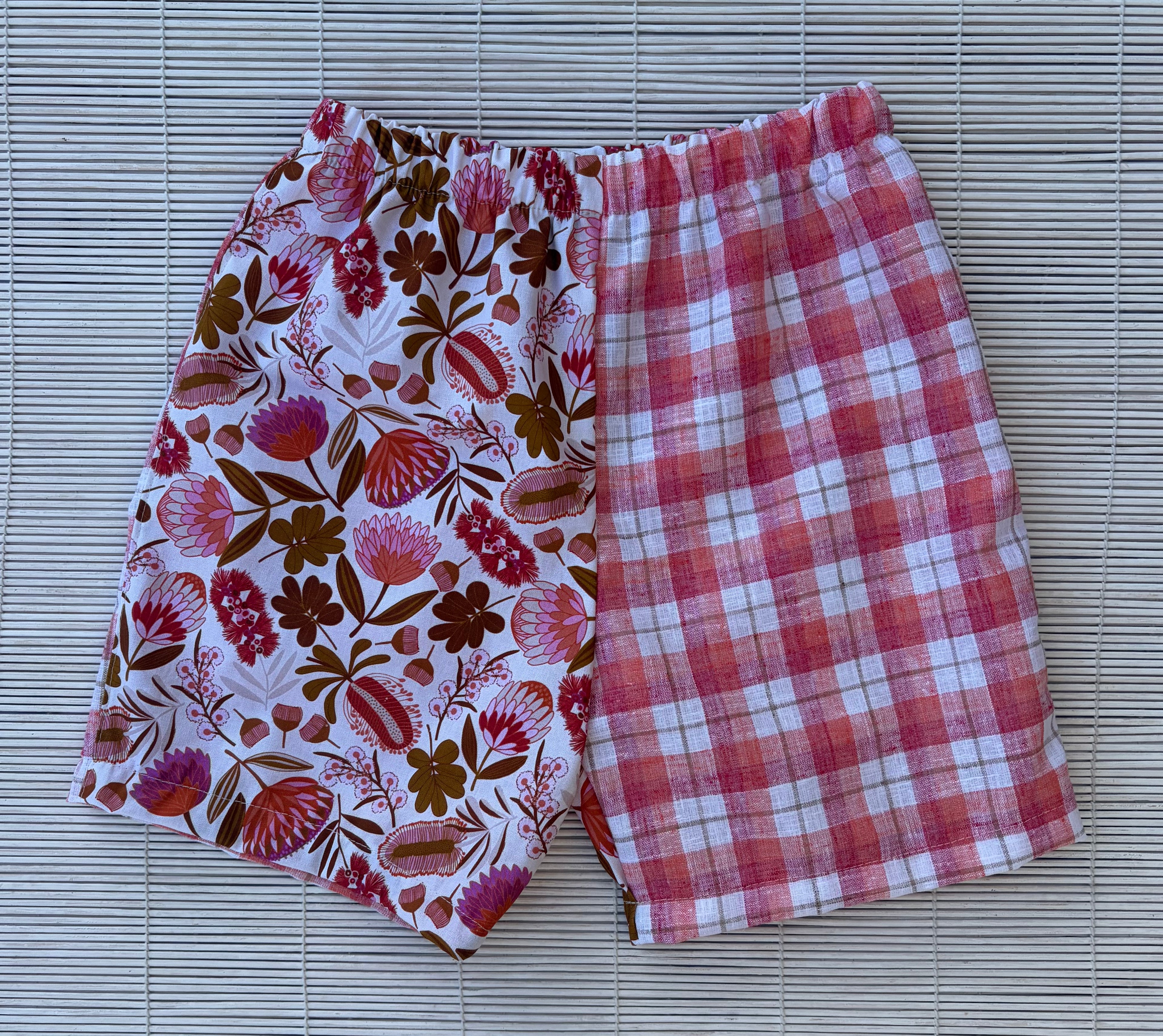 Floral Check Shorts Size 3