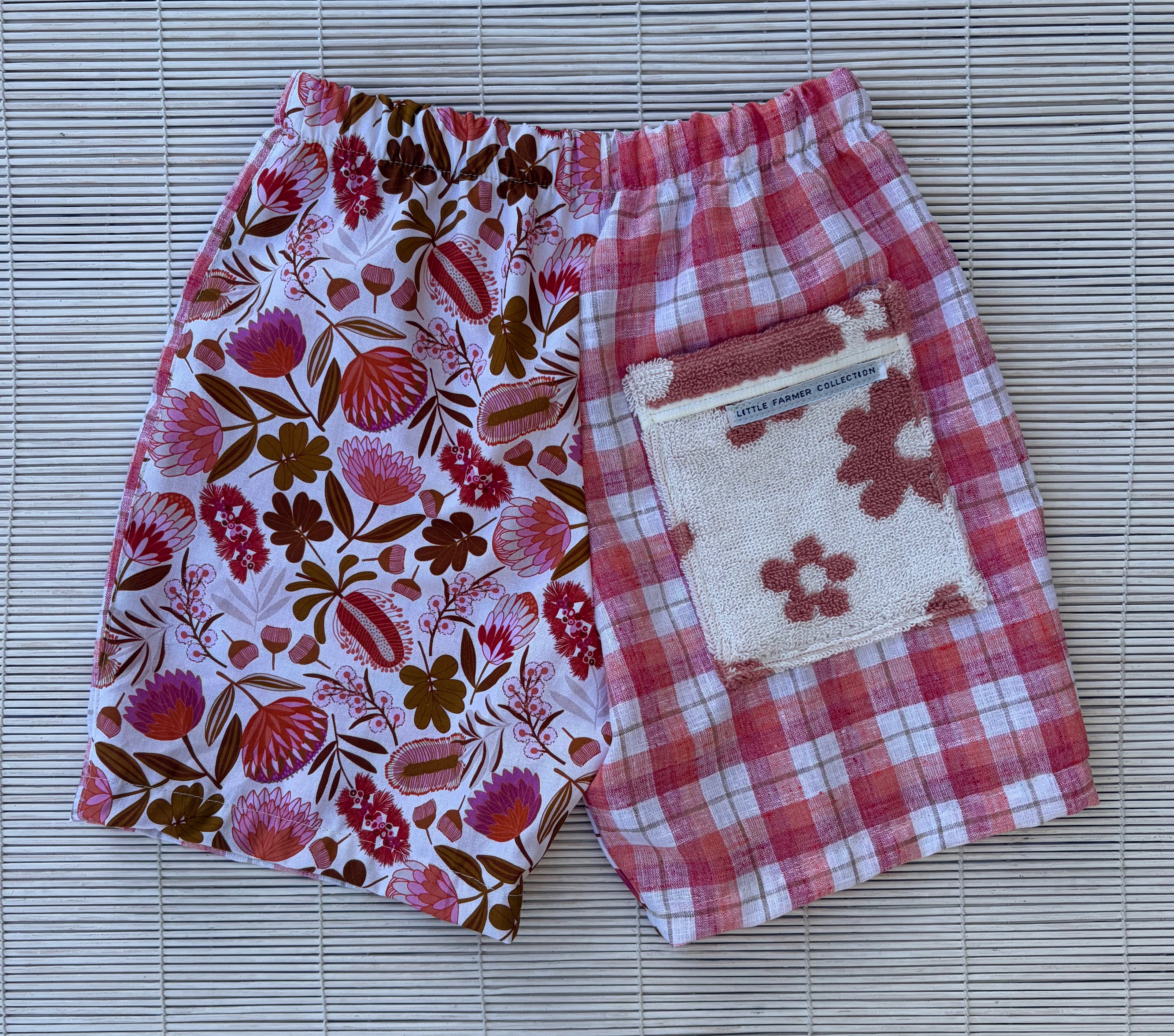 Floral Check Shorts Size 3